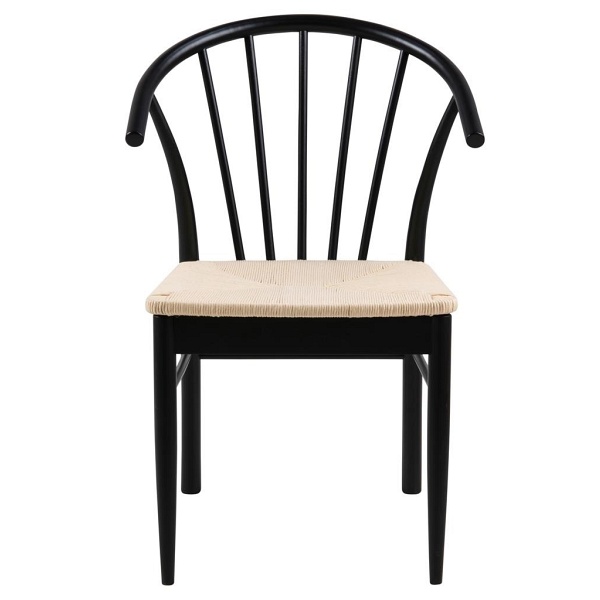 Krzesło z podłokietnikami Cassandra czar ne/naturalne - ACTONA